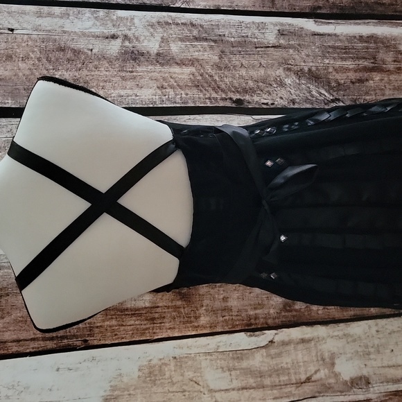 Vamp Sue Wong Size 8 Silk Black Dress - Picture 4 of 7